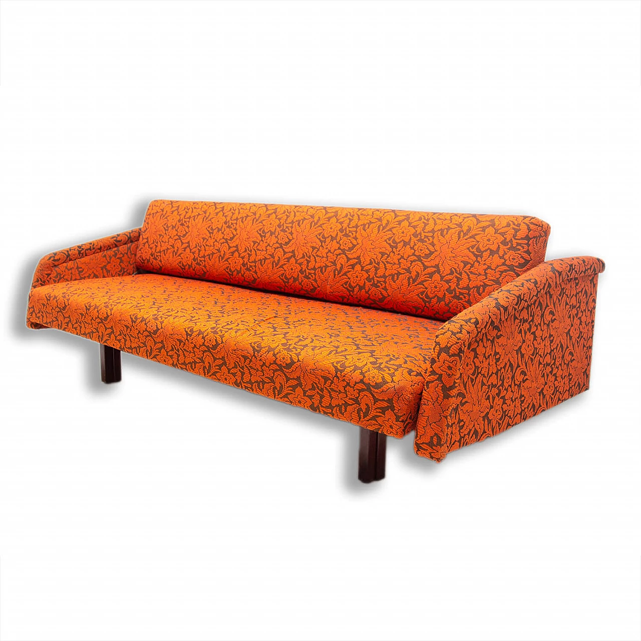 Divano letto pieghevole con rivestimento in fantasia, anni '60 1