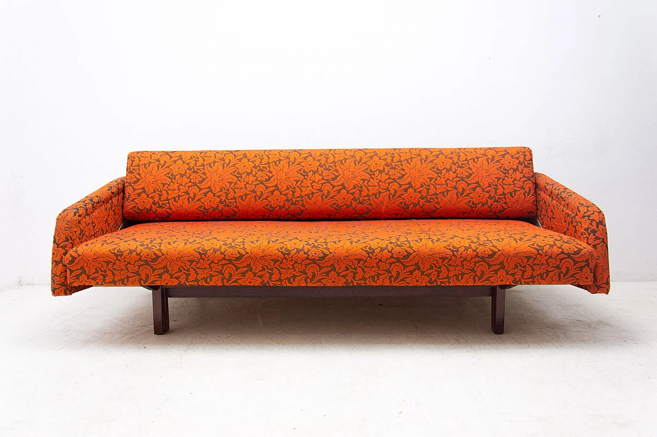 Divano letto pieghevole con rivestimento in fantasia, anni '60 16