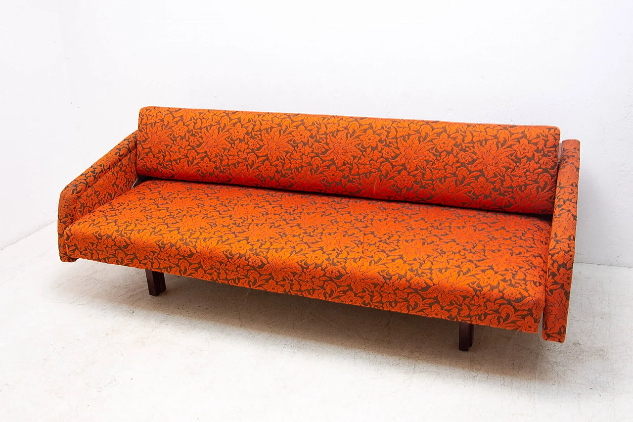 Divano letto pieghevole con rivestimento in fantasia, anni '60 18
