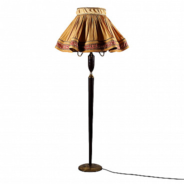 Floor lamp with fabric shade, 1950s