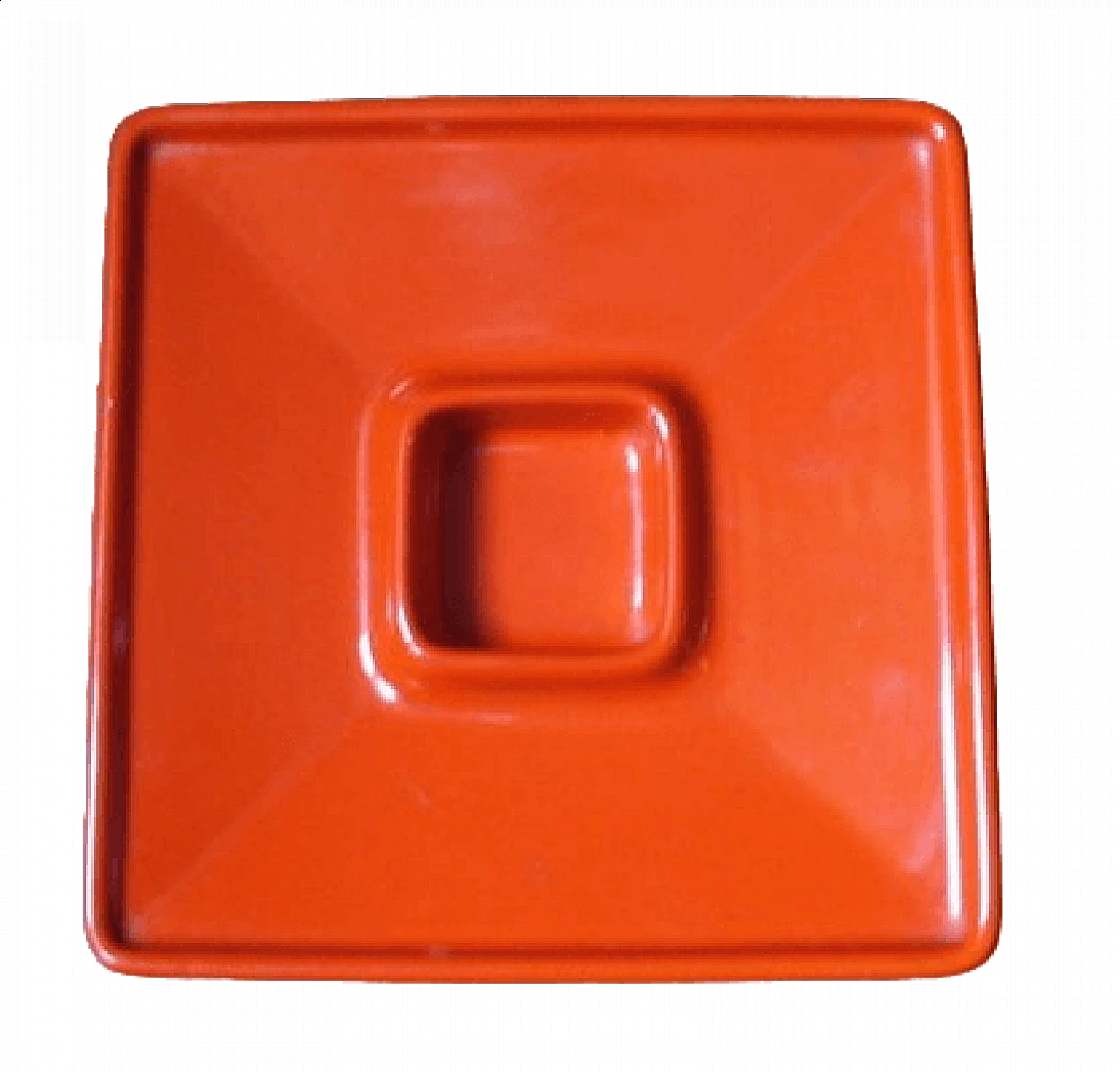 Orange ceramic ashtray by Angelo Mangiarotti for Fratelli Brambilla, 1968 5
