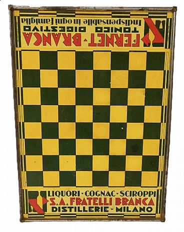 Fernet Branca tin checkers board game, 1930s