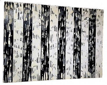 Kalina Richard, Object lesson, acrilico, collage e smalto su tela, 1990