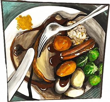 Eddie Wolfram, Natura morta, olio su tela, 1971