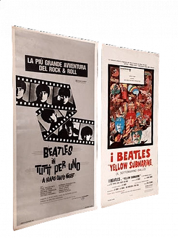 Coppia di locandine di film sui Beatles, anni '70