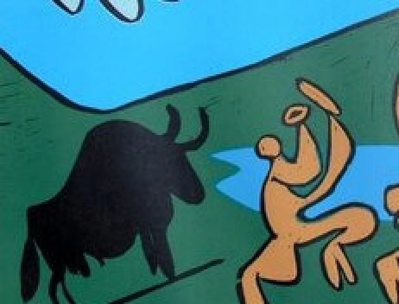 Pablo Picasso, Baccanale con toro nero, linoleografia, 1962 3