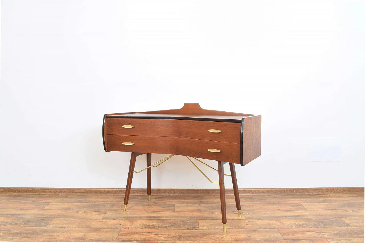 Teak dresser with brass details, 1960s 3