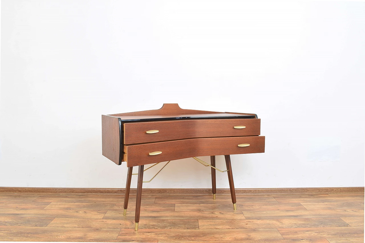 Teak dresser with brass details, 1960s 4
