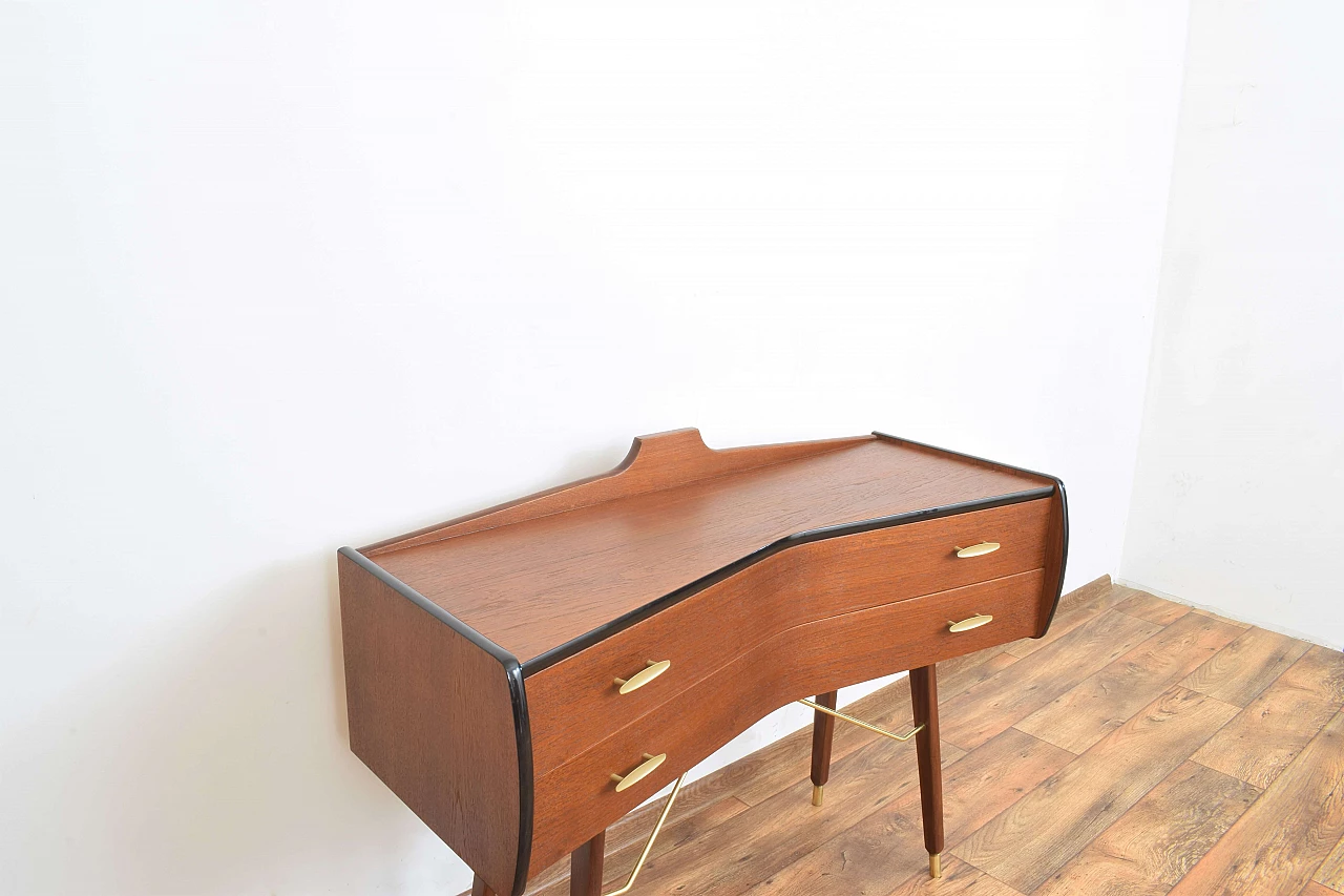 Teak dresser with brass details, 1960s 12