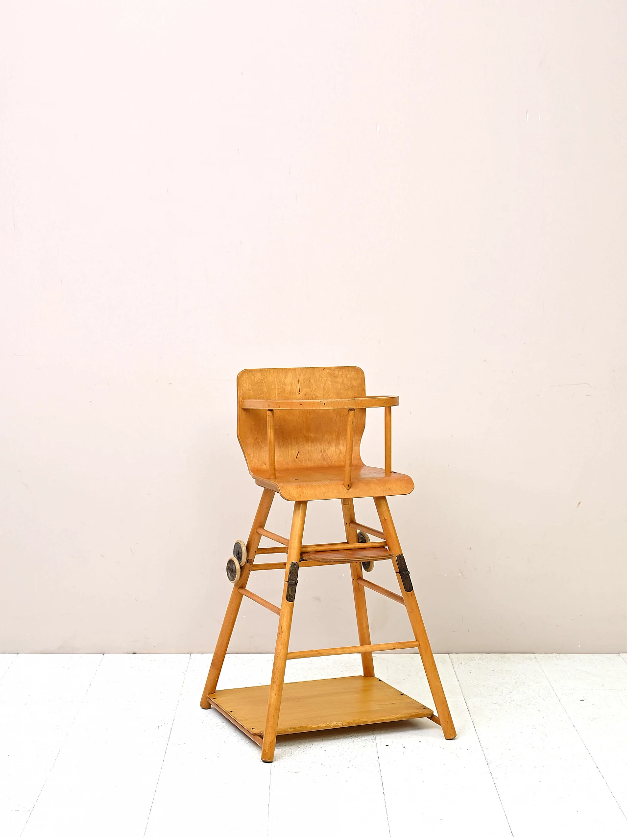 Wood convertible high chair, 1960s 1