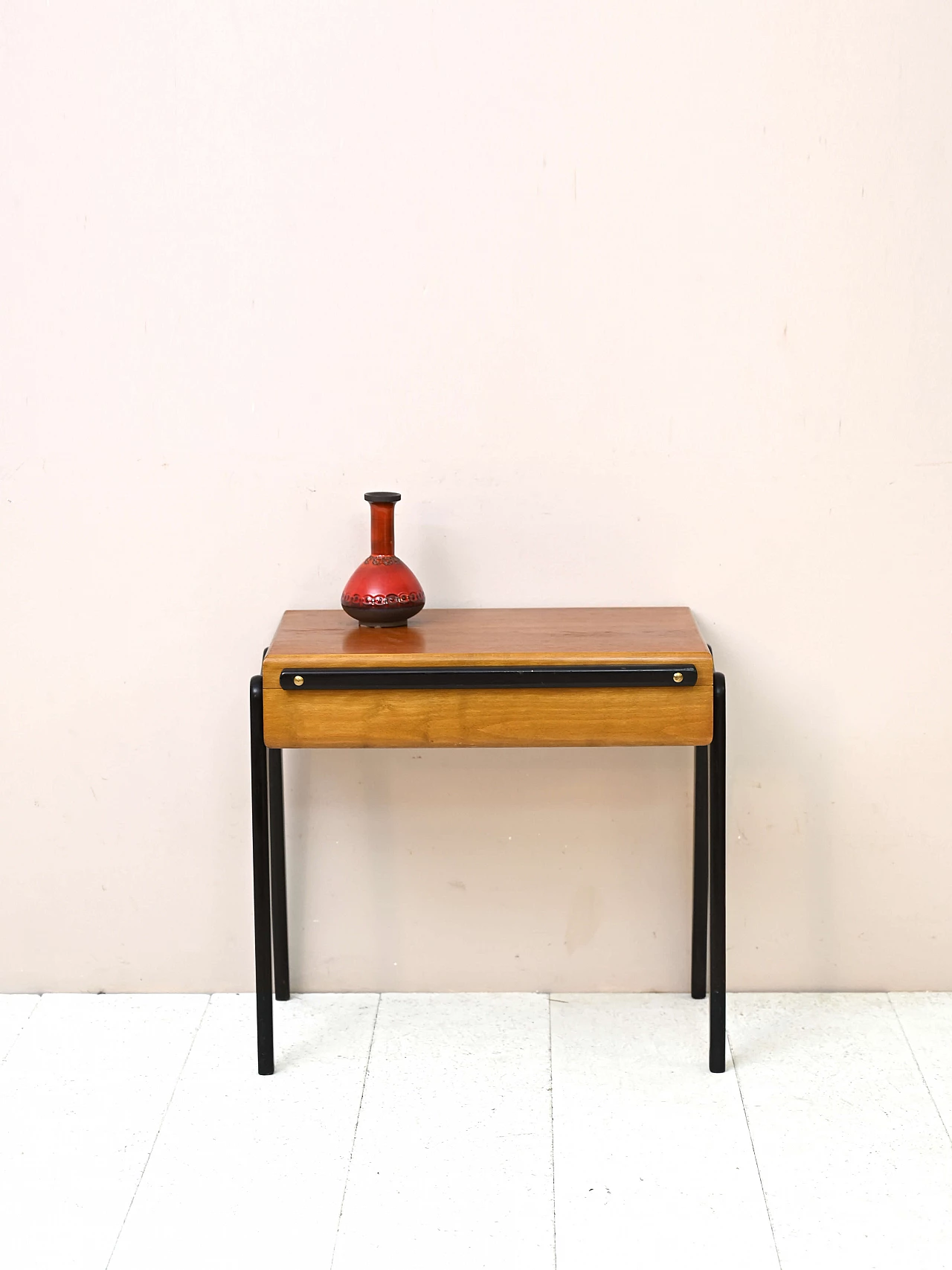 Tavolino da cucito in legno bicolore, anni '60 1