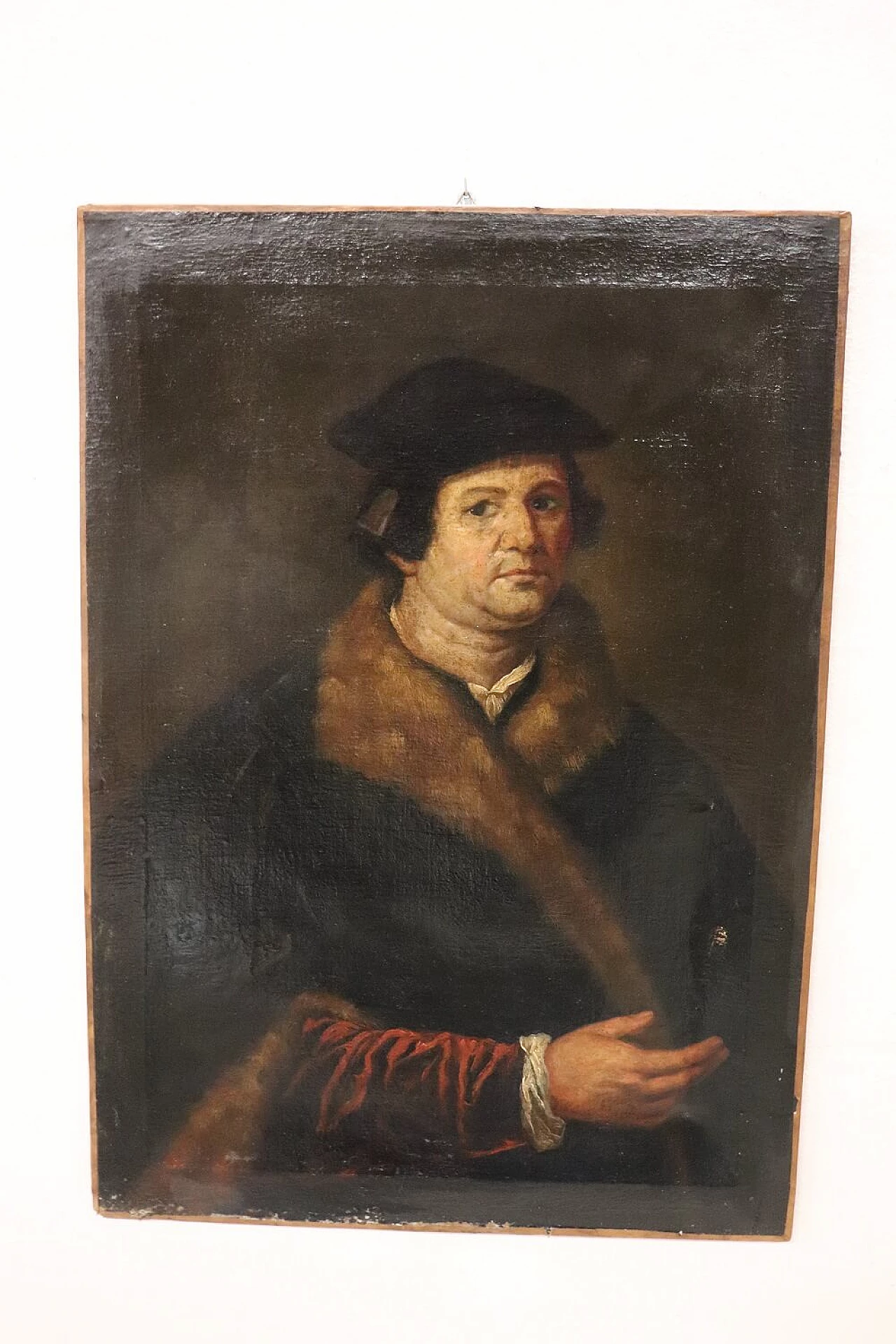 Gentleman with fur coat, oil painting on canvas, first half of the 17th century 5
