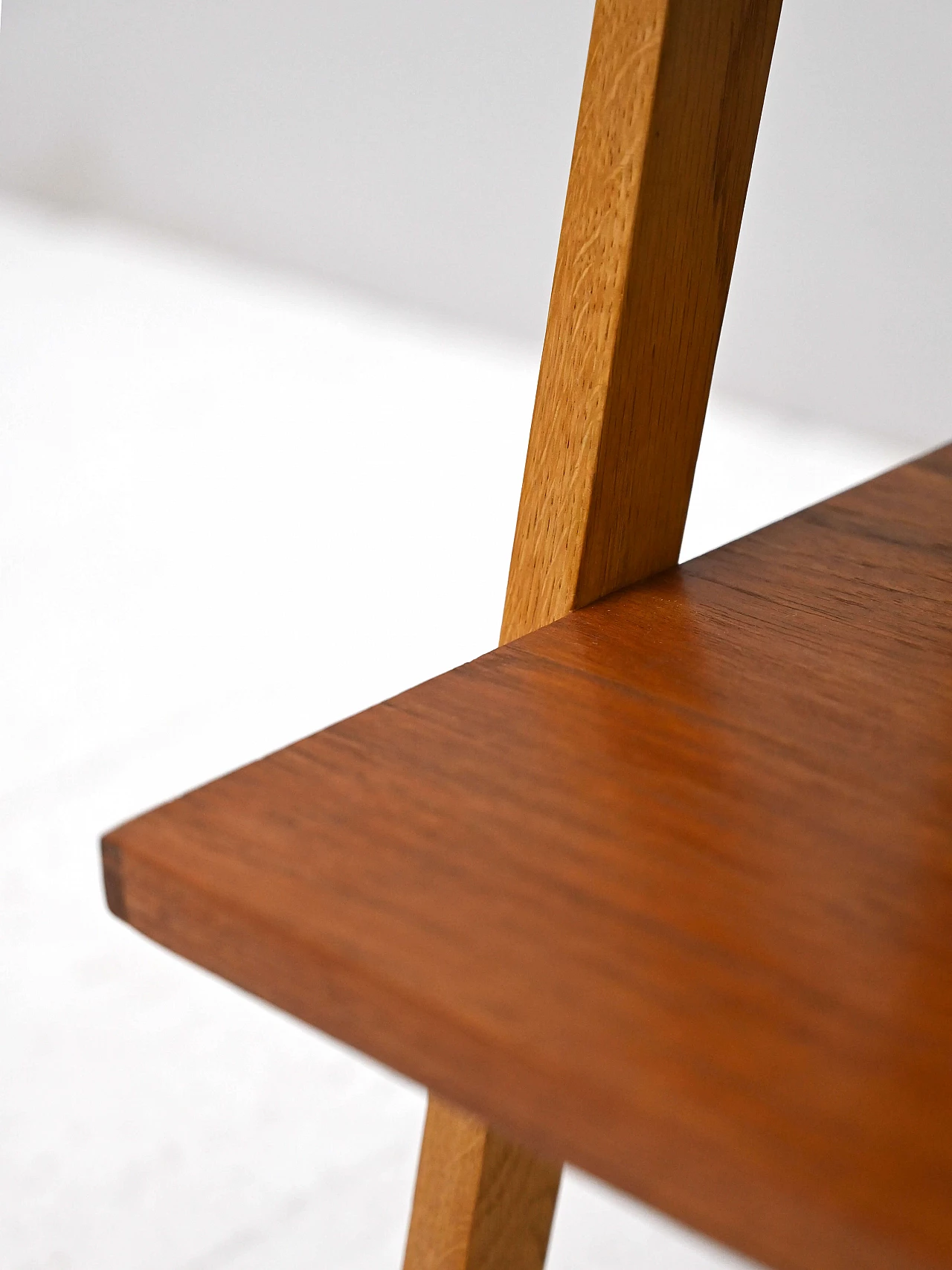 Pair of wood side tables with double shelf, 1950s 8