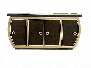 Art Deco style lacquered sideboard with rounded sides, 1990s