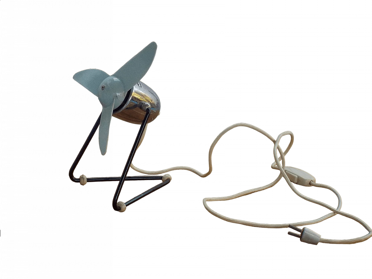 Ventilatore da tavolo in metallo e plastica di Elchim, anni '70 10