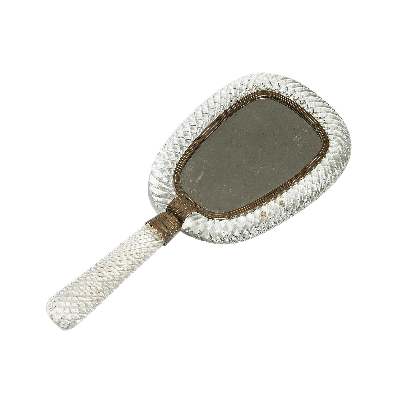 Specchio da tavolo in cristallo e ottone per Venini, anni '30 6