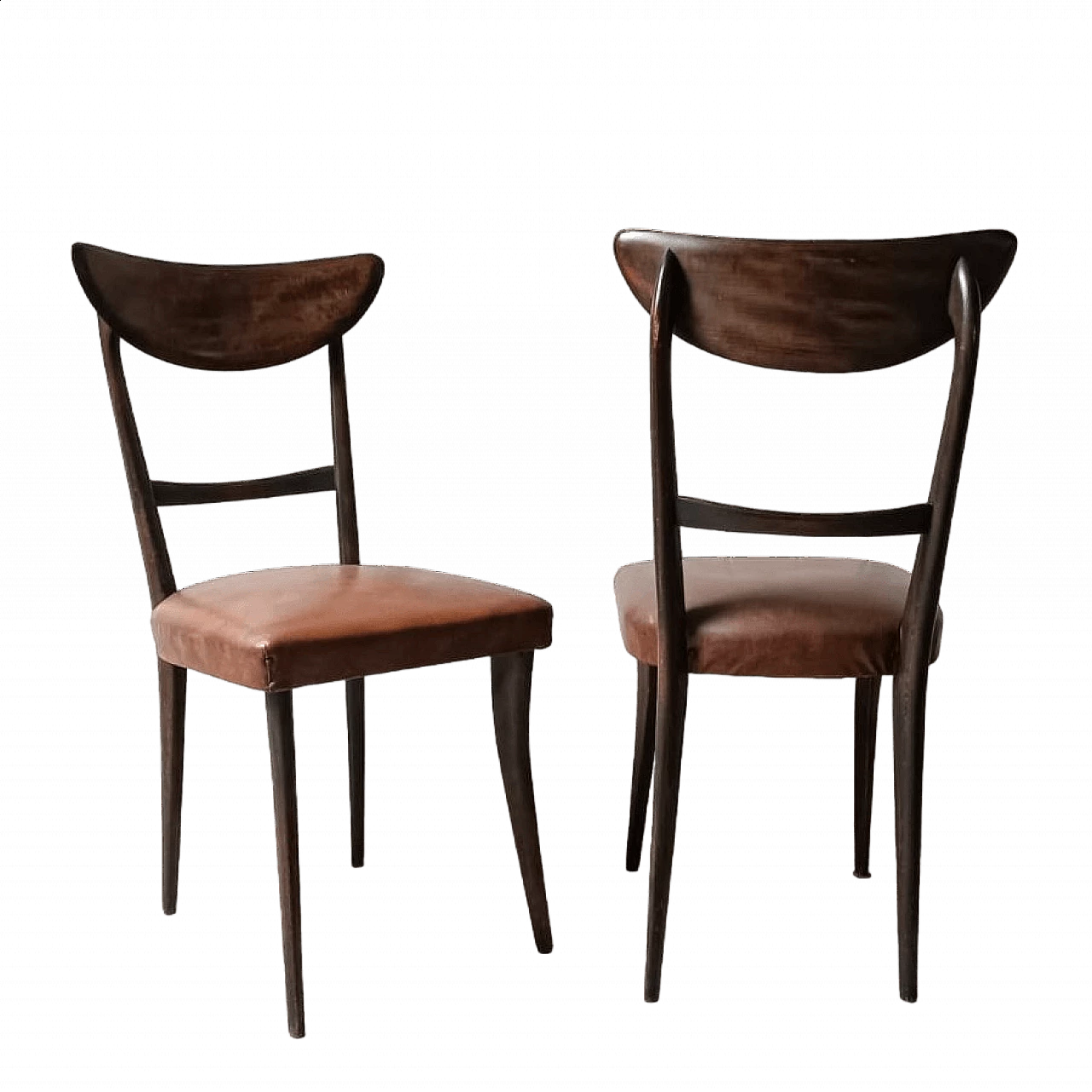 4 Solid wood chairs attributed to Ico Parisi, 1950s 4