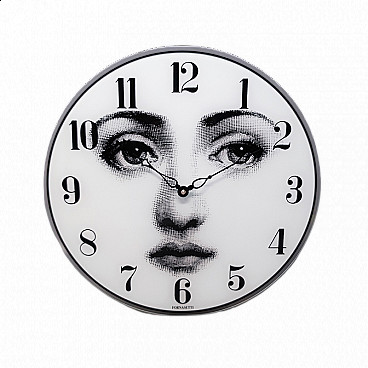 Glass wall clock by Fornasetti, 1990s