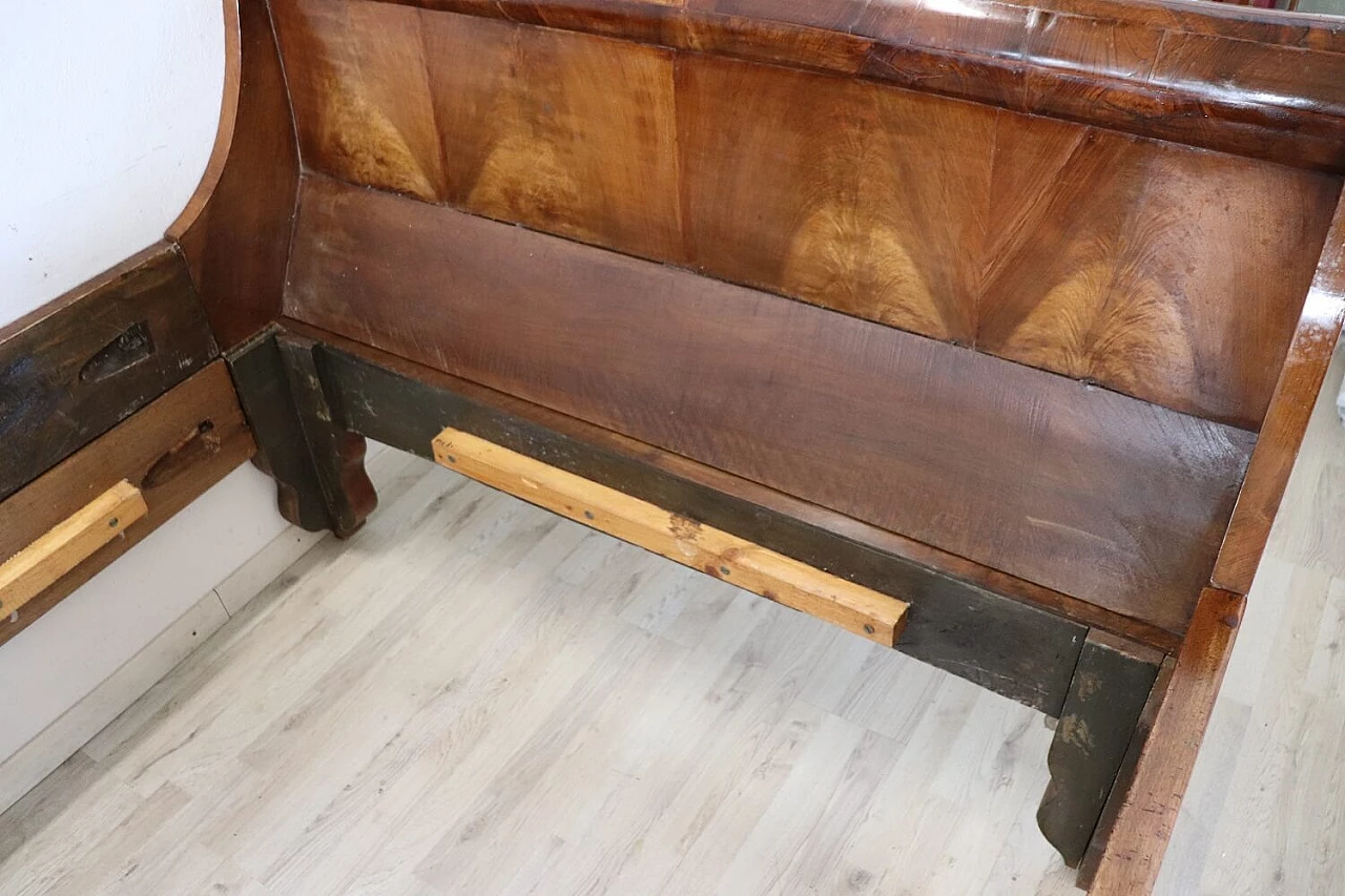 Charles X inlaid walnut bed, early 19th century 9