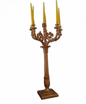 Empire carved and gilded wood candle holder, early 19th century