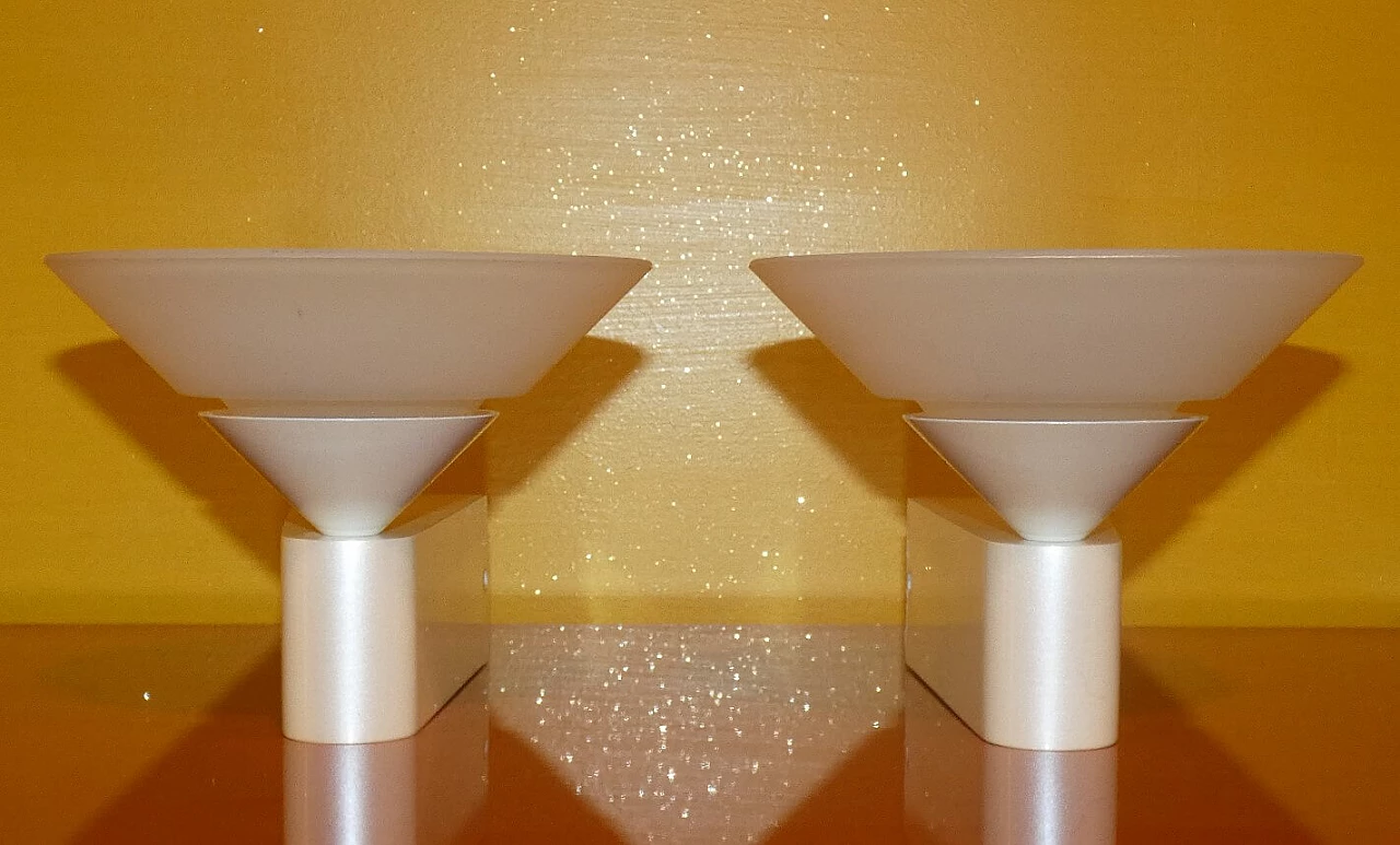 Pair of metal and glass wall lights with adjustable brightness, 1970s 2