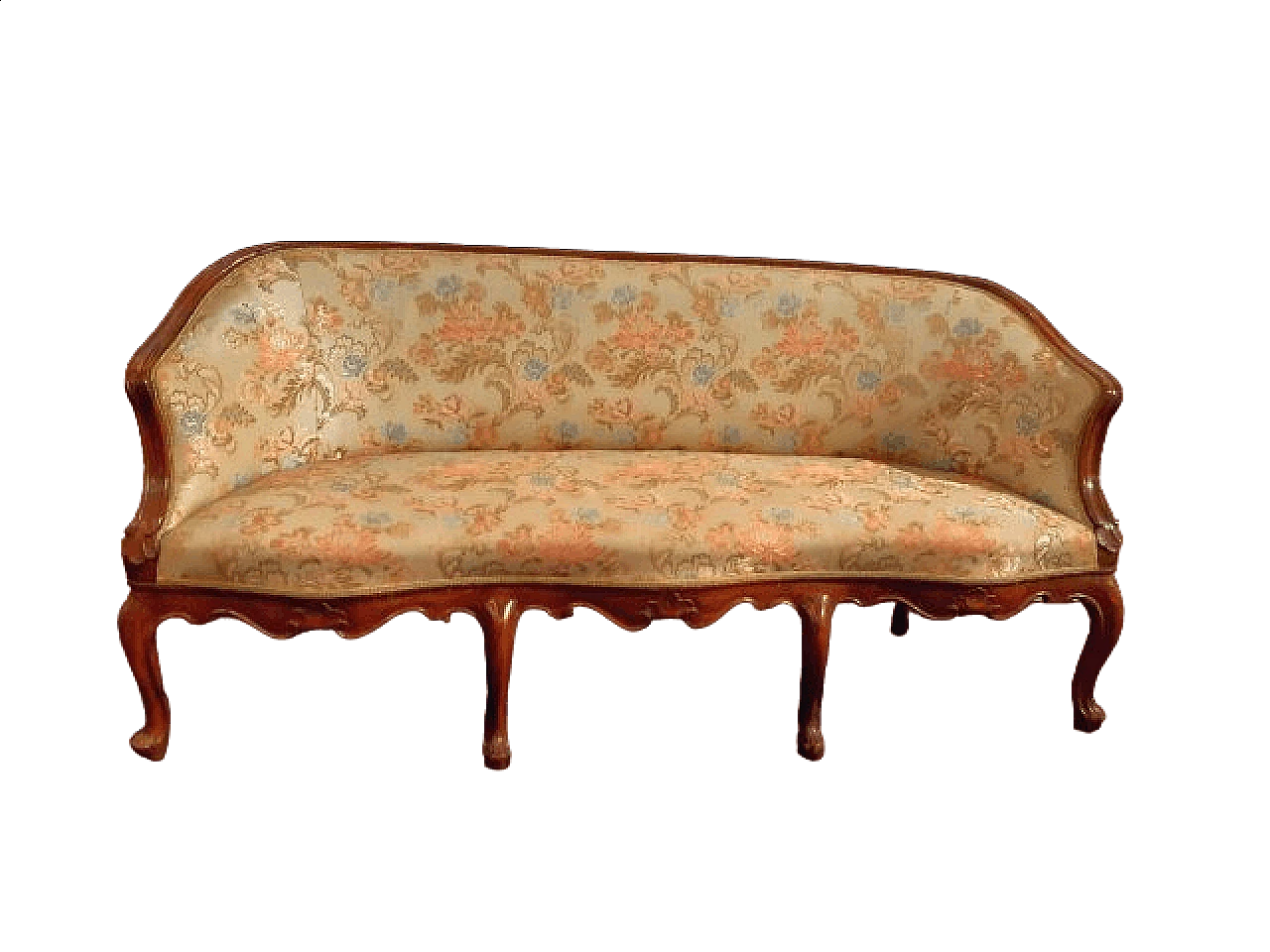 Louis XV walnut pozzetto sofa, 18th century 4