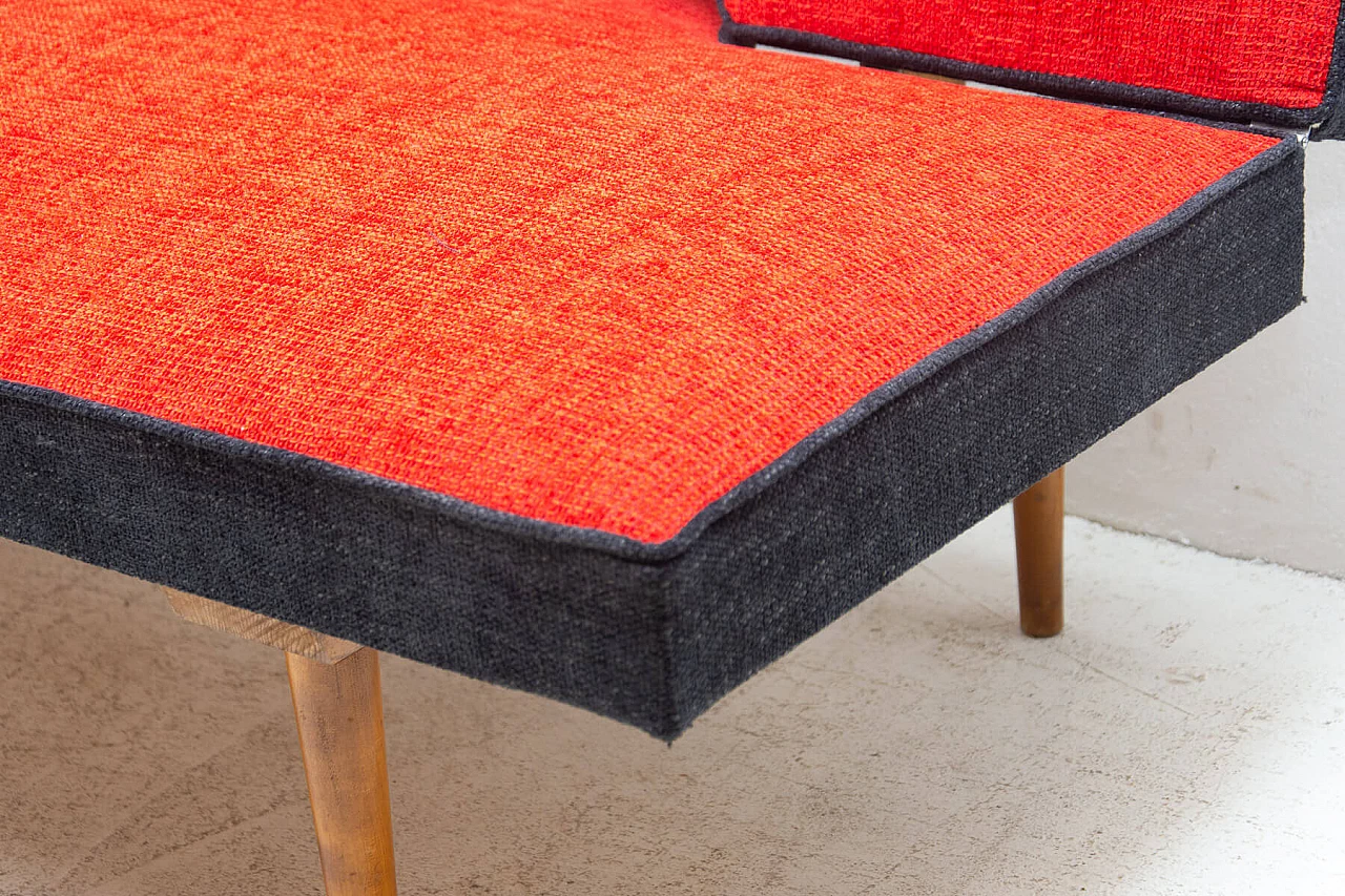 Reupholstered folding dormeuse by Miroslav Navrátil, 1960s 5