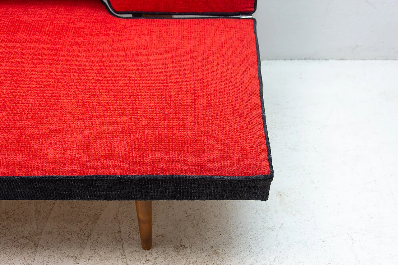 Reupholstered folding dormeuse by Miroslav Navrátil, 1960s 8