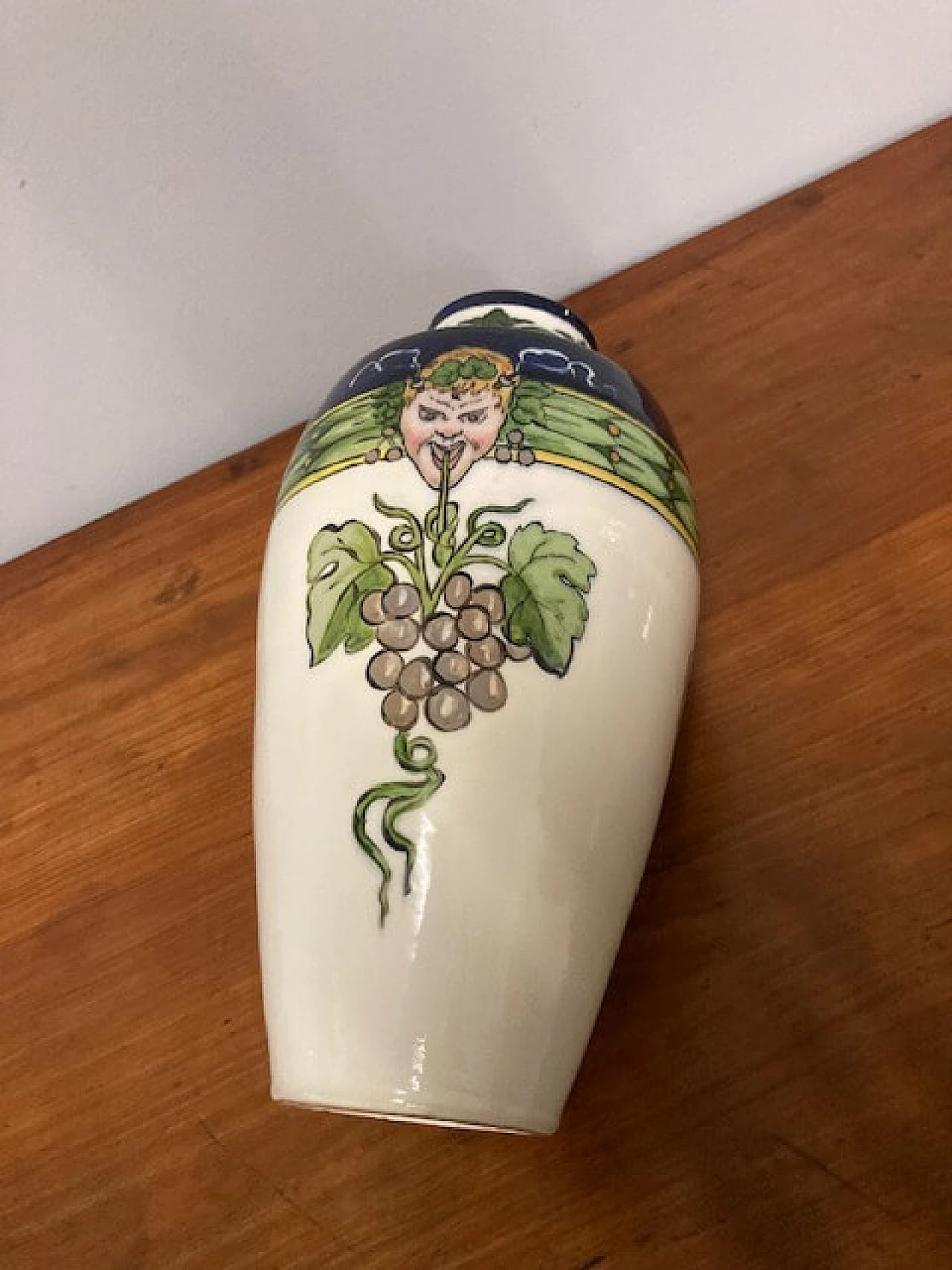Painted majolica vase by Pasquali, 1910s 11