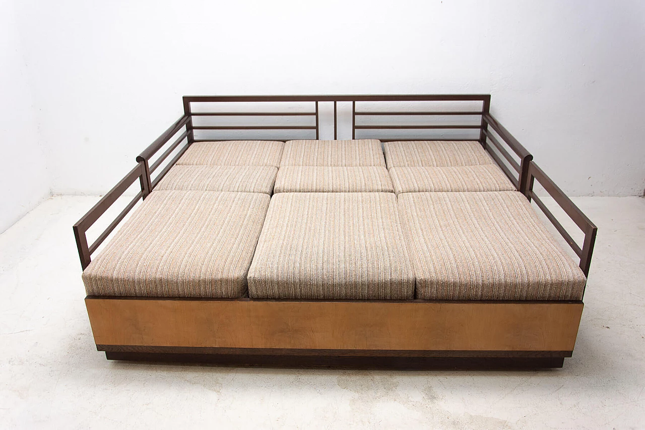 Divano letto pieghevole Art Déco in faggio, anni '30 11