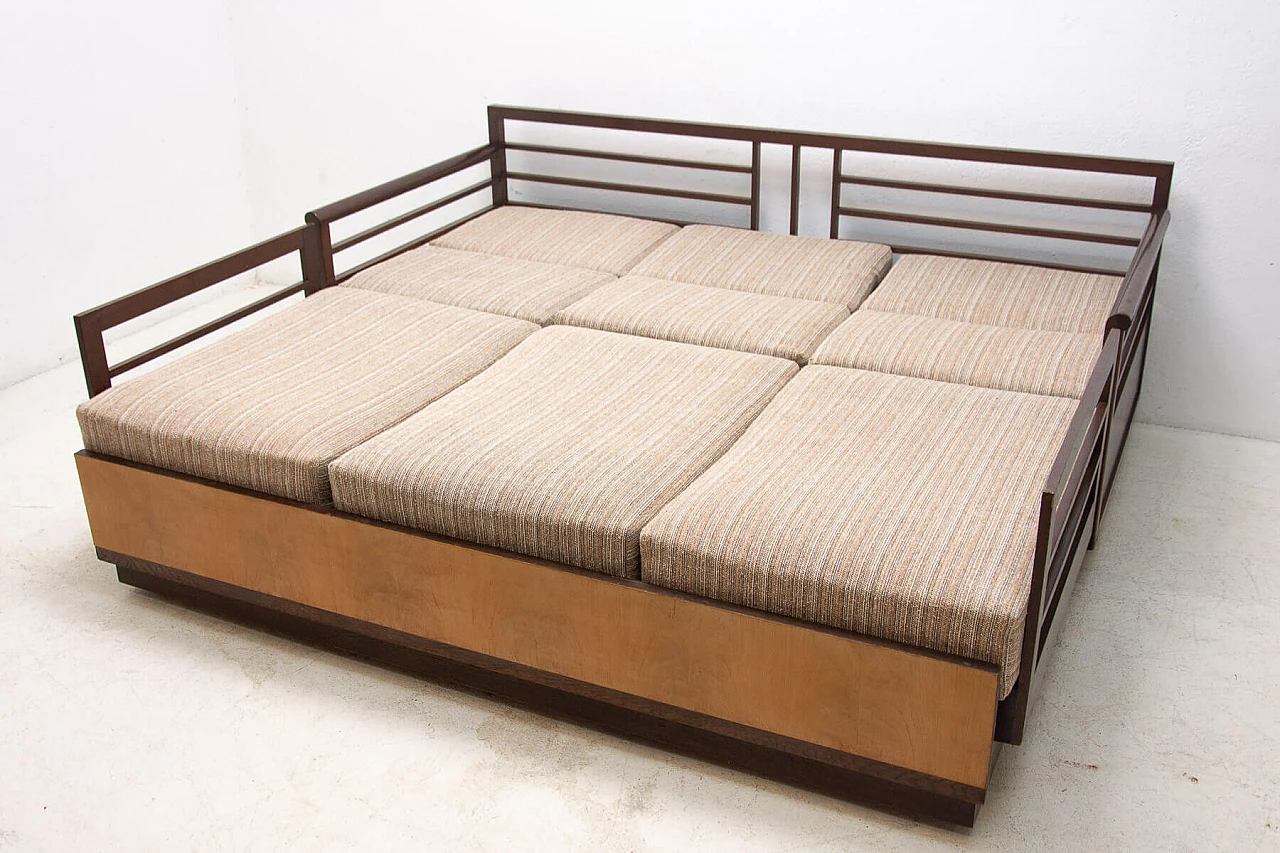 Divano letto pieghevole Art Déco in faggio, anni '30 12