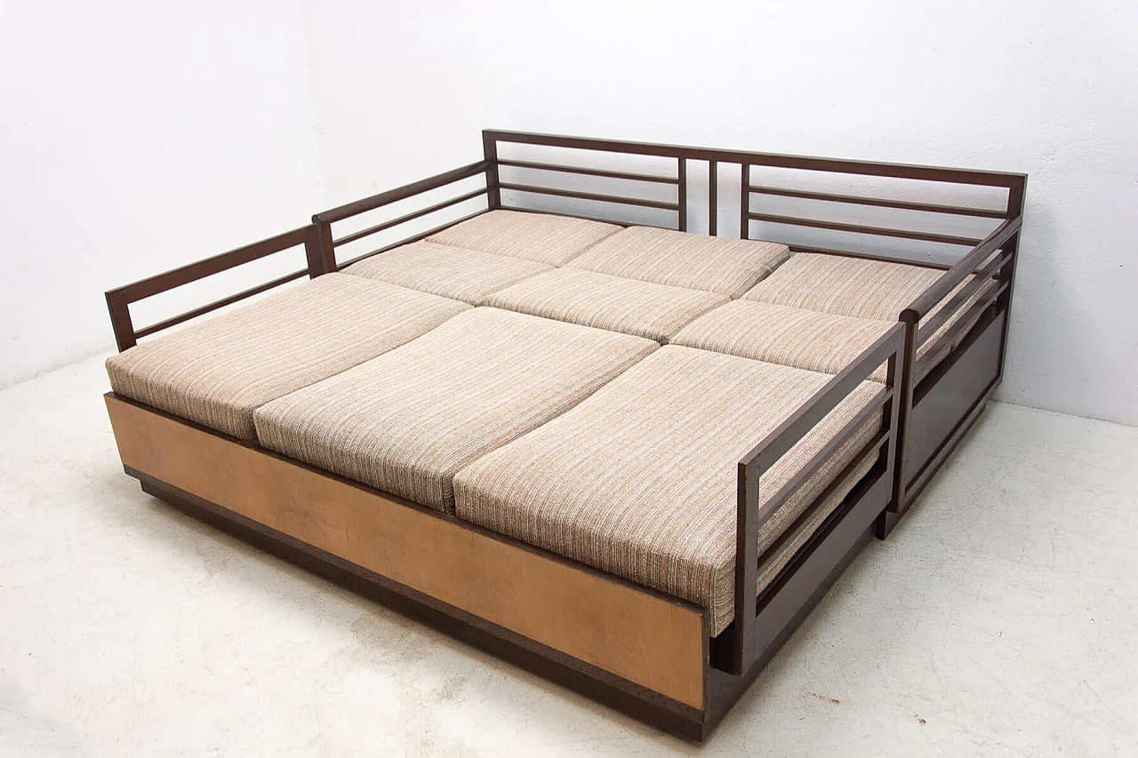 Divano letto pieghevole Art Déco in faggio, anni '30 13