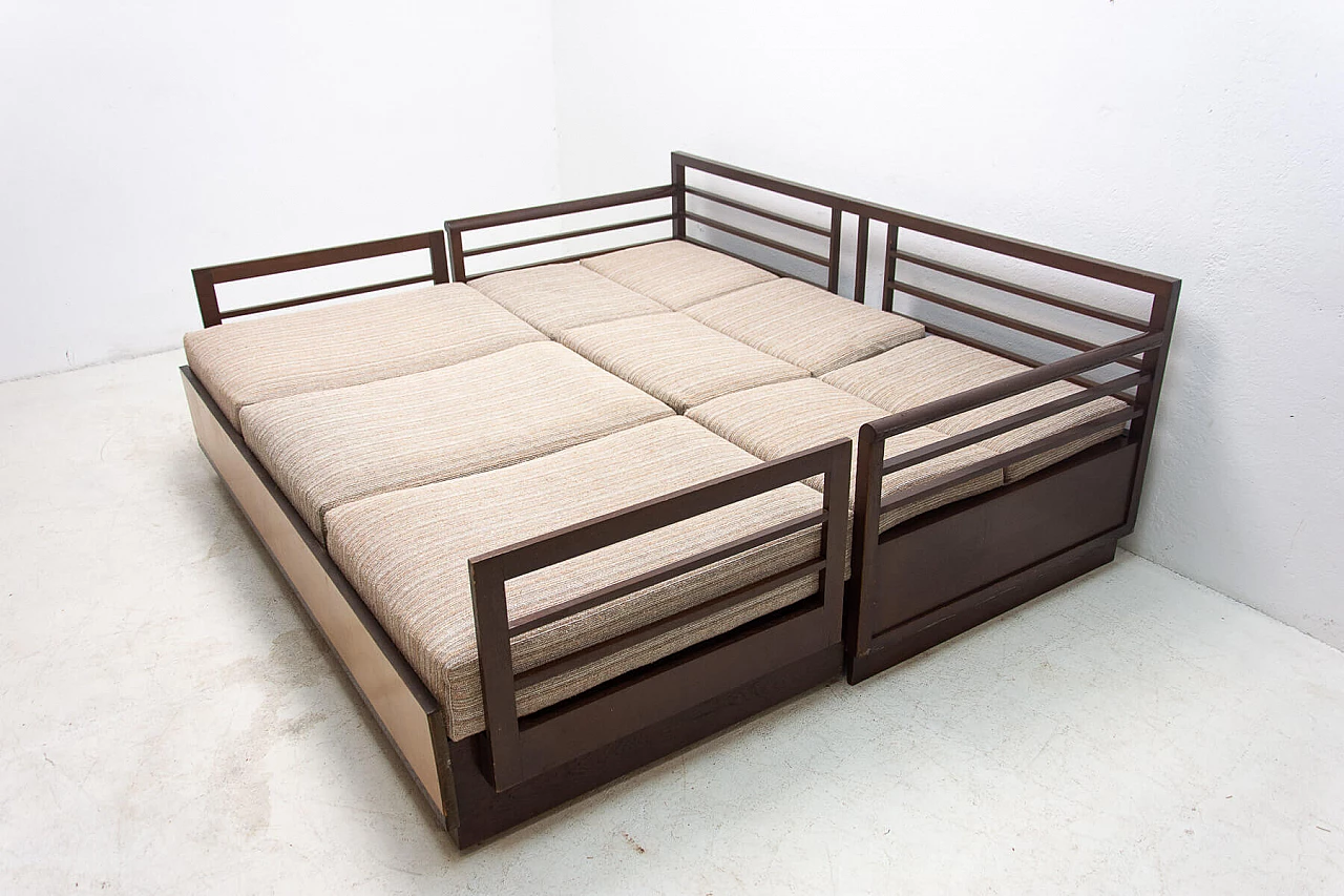 Divano letto pieghevole Art Déco in faggio, anni '30 14