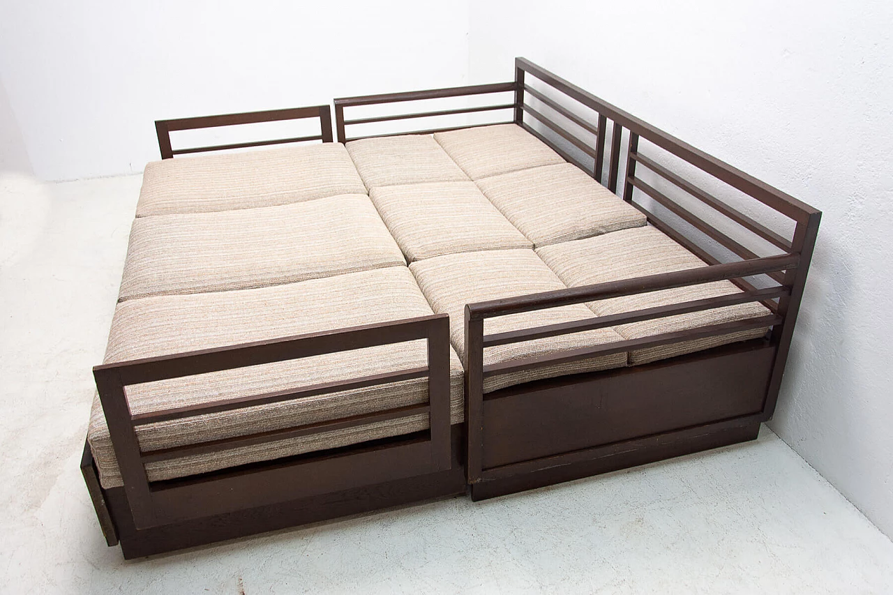 Divano letto pieghevole Art Déco in faggio, anni '30 15