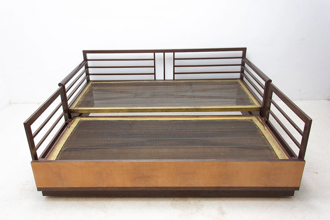 Divano letto pieghevole Art Déco in faggio, anni '30 16