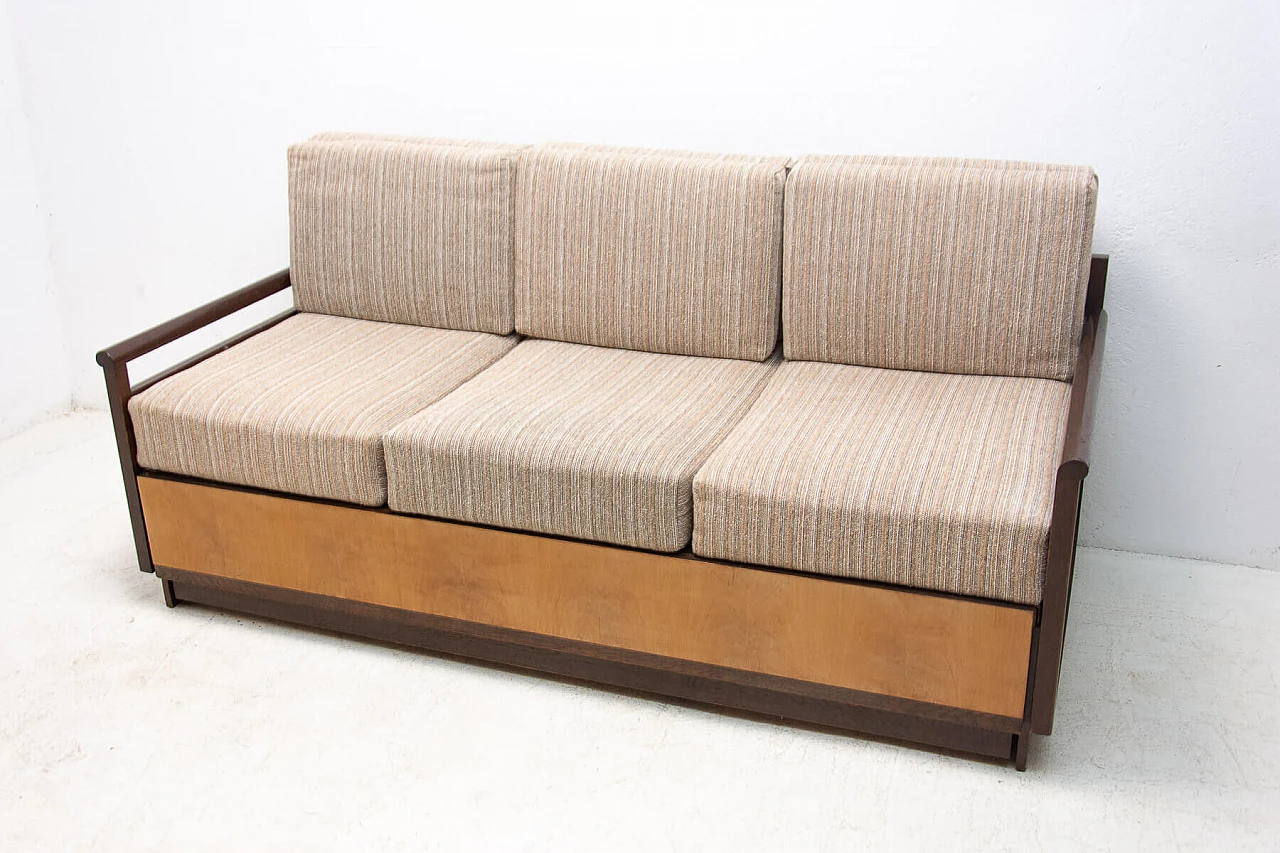 Divano letto pieghevole Art Déco in faggio, anni '30 21