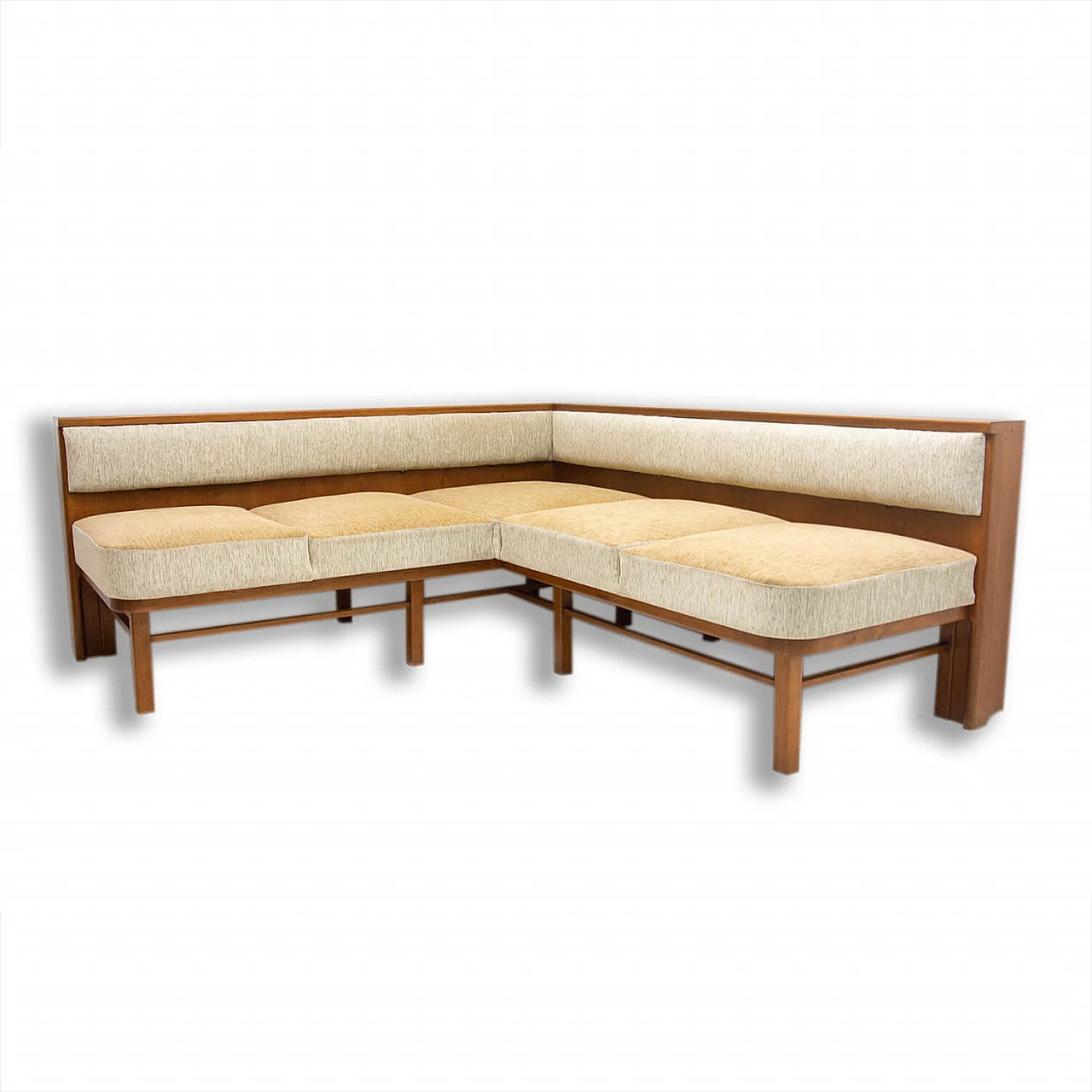 Divano angolare in faggio e tessuto, anni '30 1