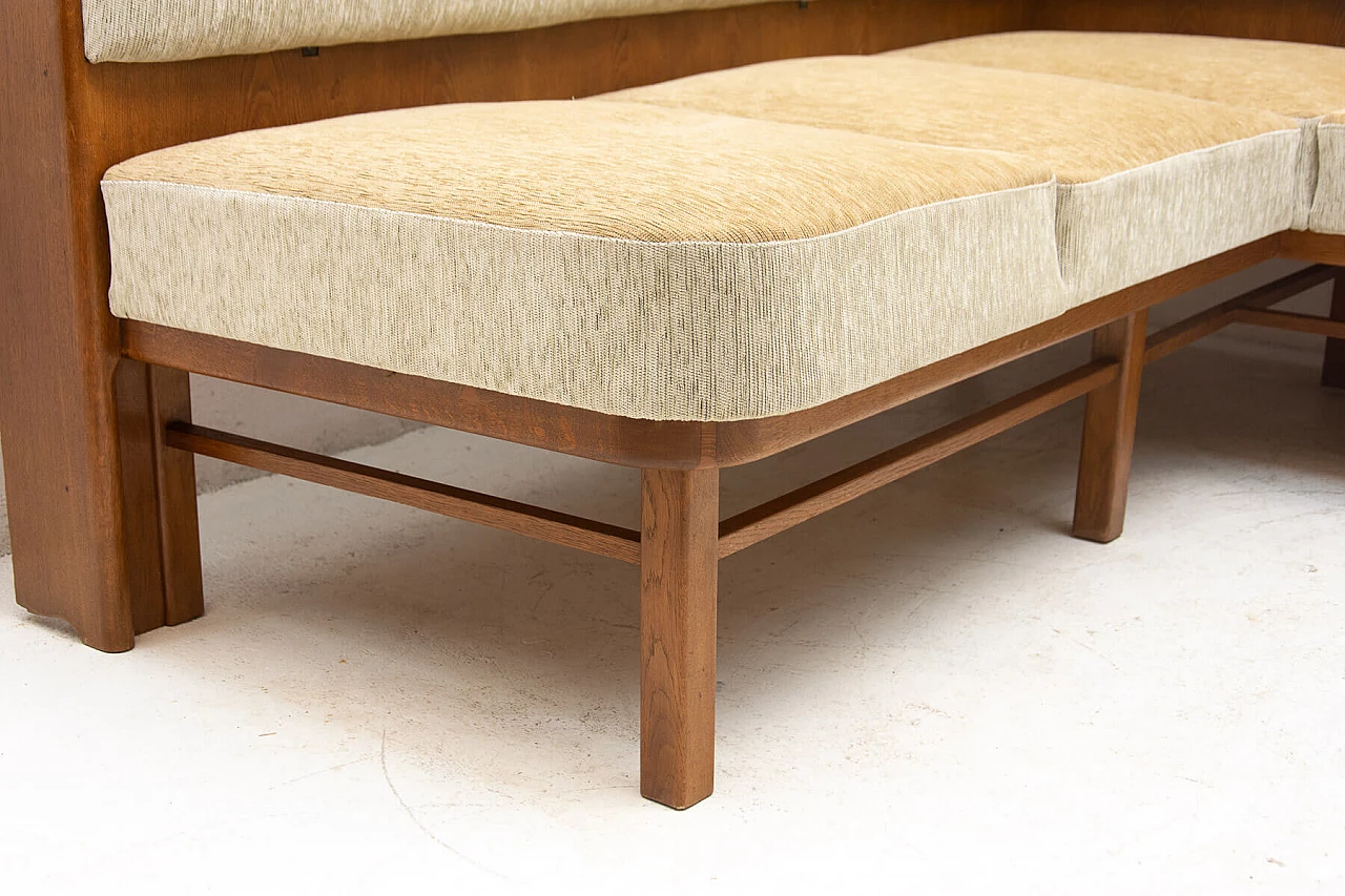 Divano angolare in faggio e tessuto, anni '30 8