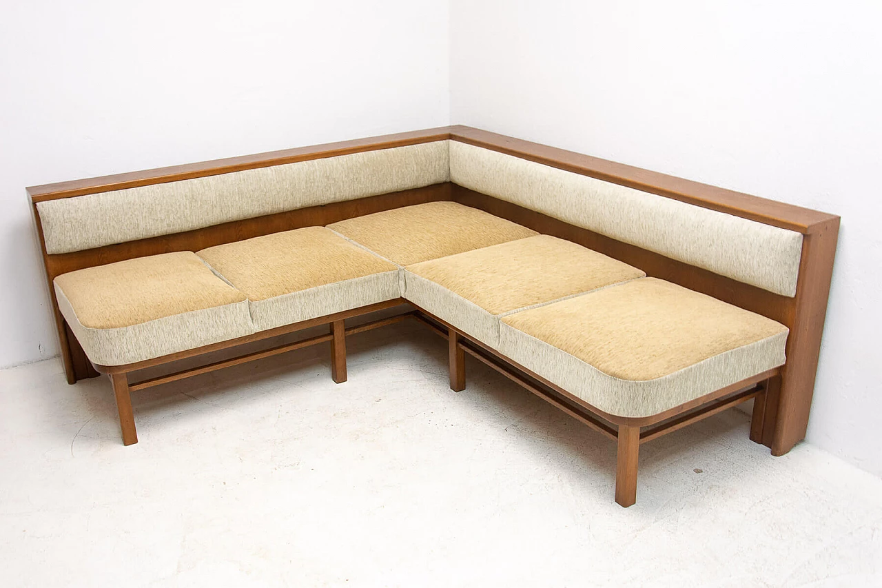 Divano angolare in faggio e tessuto, anni '30 20