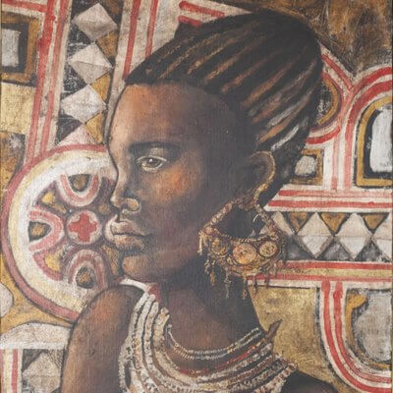 Etiennette Johan, Donna post-cubista, olio su tela, anni '50 2