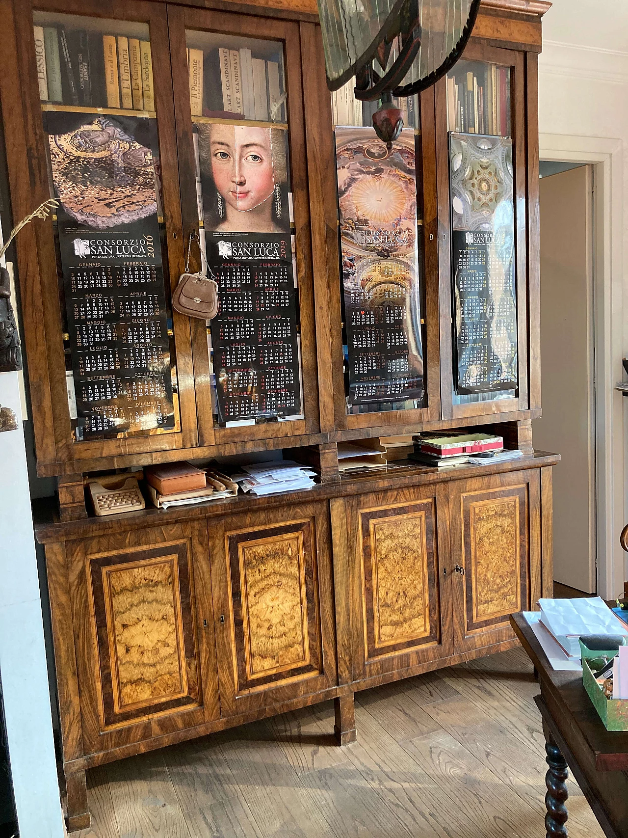 Coppia di librerie Restaurazione con vetrine, '800 5