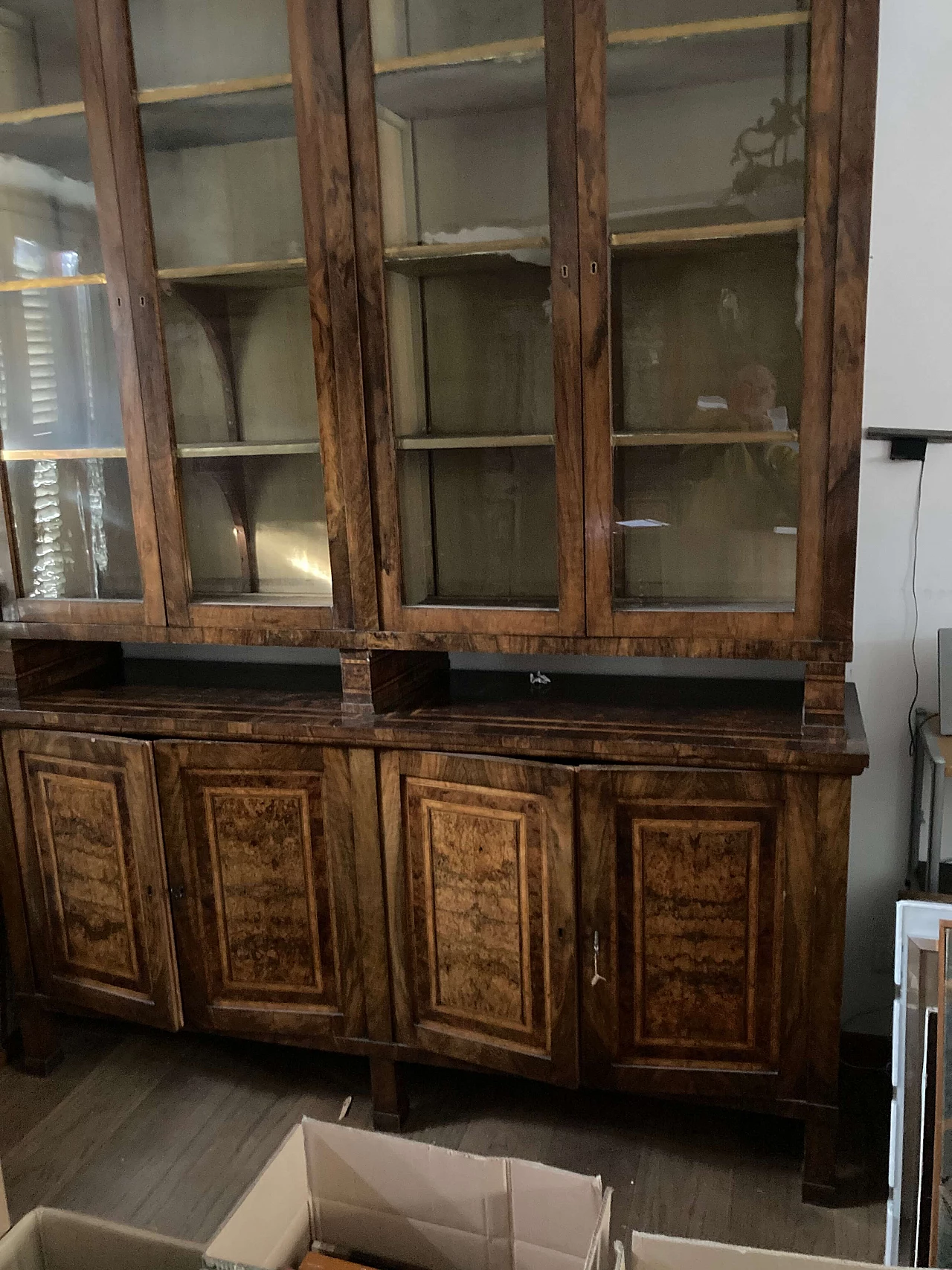 Coppia di librerie Restaurazione con vetrine, '800 7