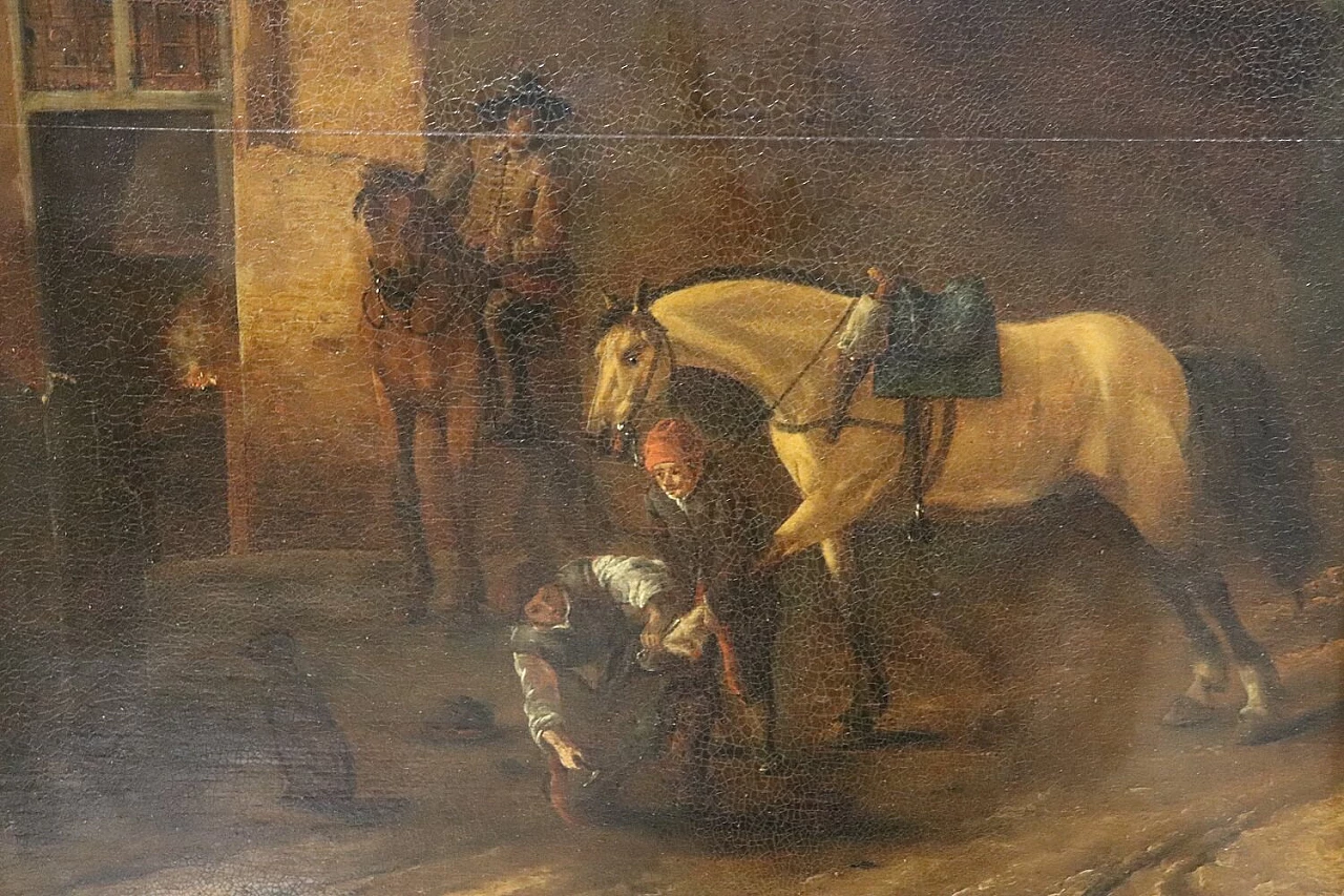 Farrier at work, oil painting on canvas, first half of the 17th century 2