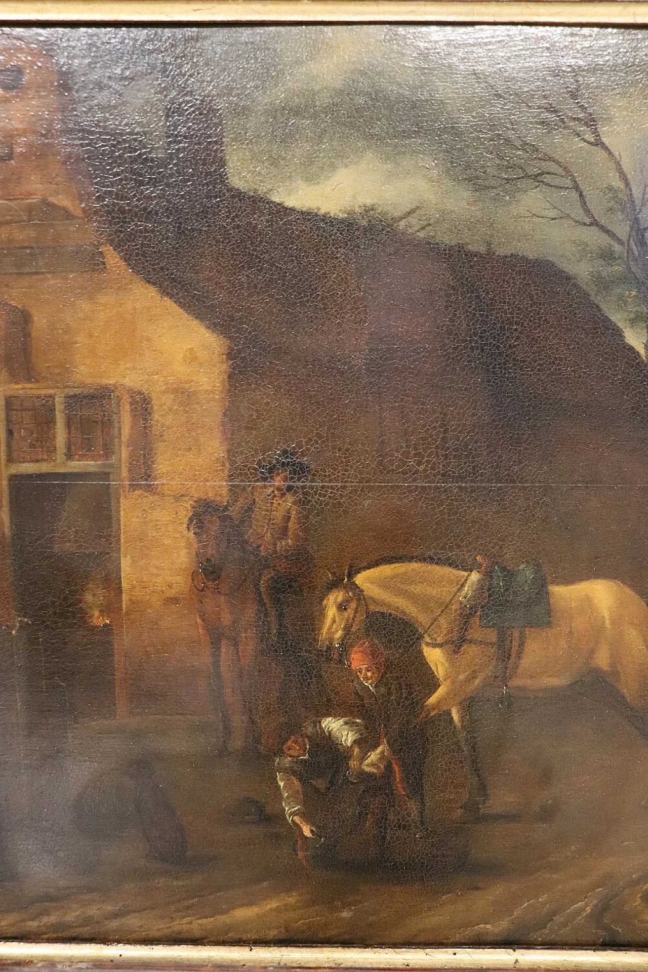 Farrier at work, oil painting on canvas, first half of the 17th century 4