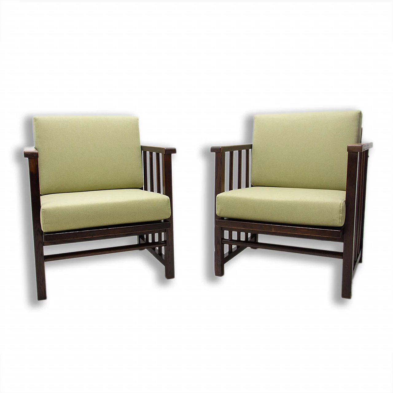 Pair of Art Deco armchairs by Jan Vaněk and Jaroslav Grunt, 1930s 1