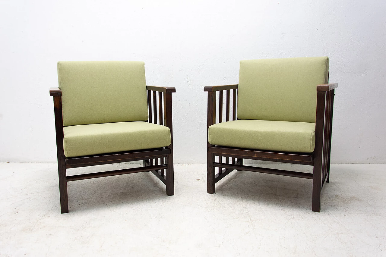 Pair of Art Deco armchairs by Jan Vaněk and Jaroslav Grunt, 1930s 2