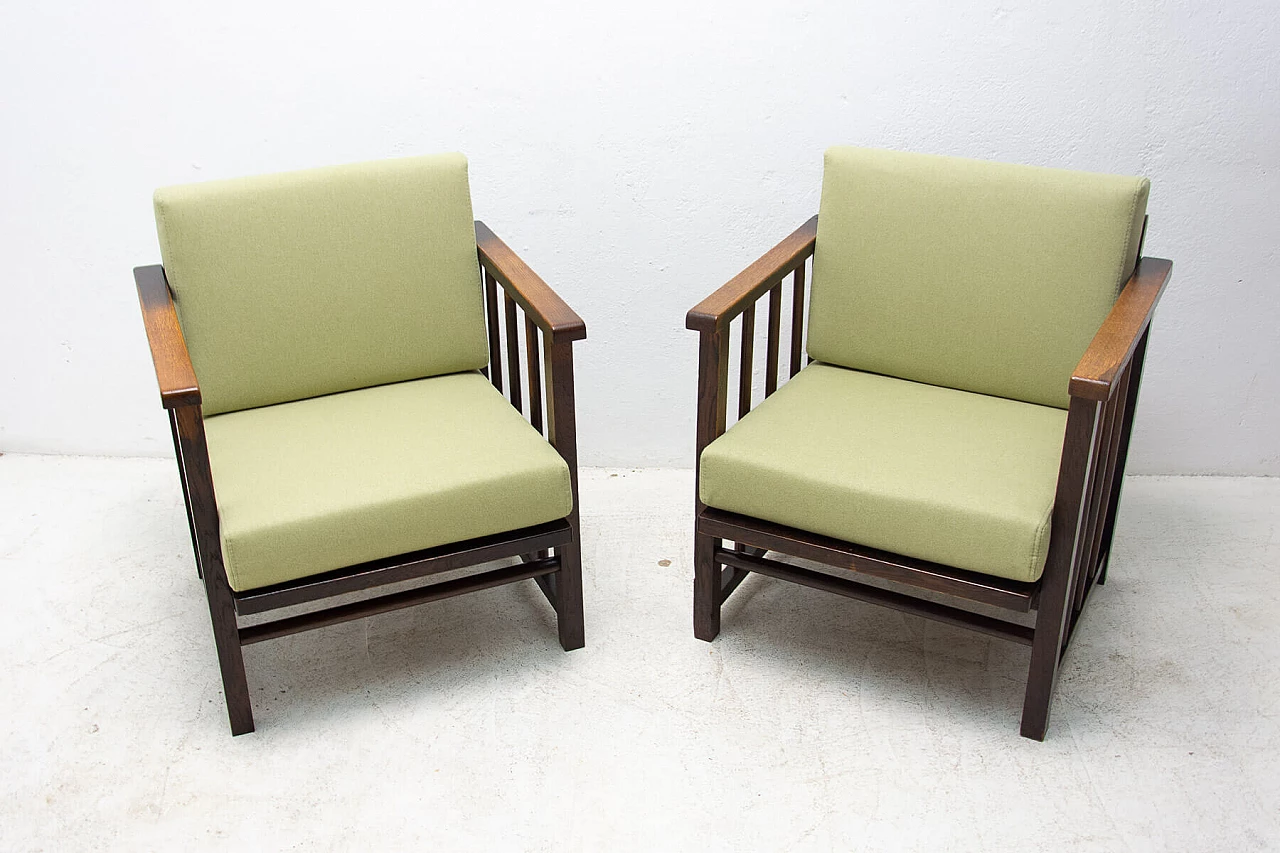 Pair of Art Deco armchairs by Jan Vaněk and Jaroslav Grunt, 1930s 3