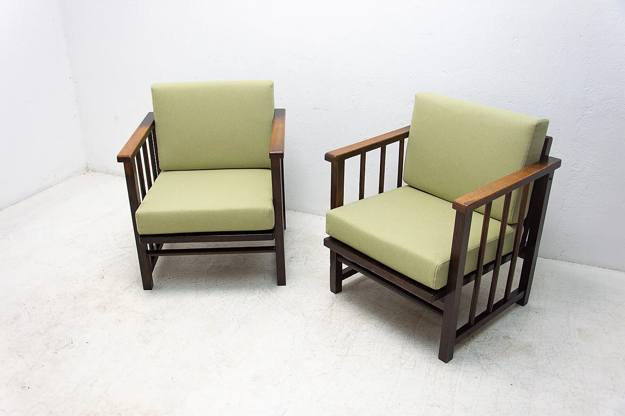 Pair of Art Deco armchairs by Jan Vaněk and Jaroslav Grunt, 1930s 4