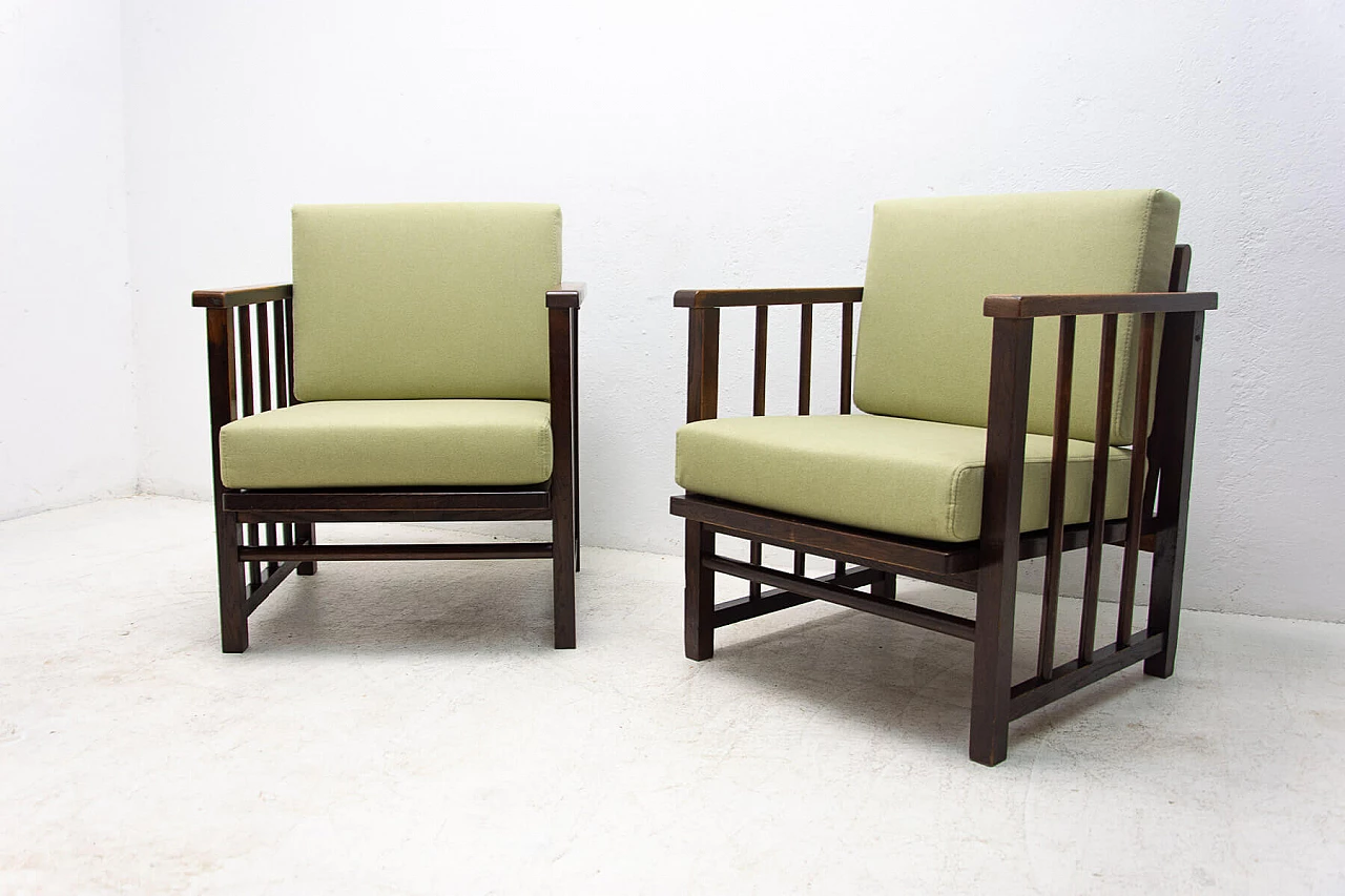 Pair of Art Deco armchairs by Jan Vaněk and Jaroslav Grunt, 1930s 5