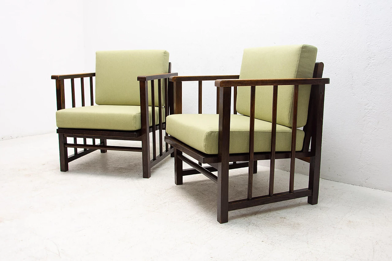 Pair of Art Deco armchairs by Jan Vaněk and Jaroslav Grunt, 1930s 6